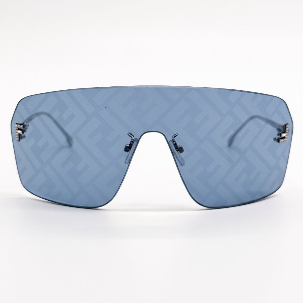 NEW FE4121US 16V BLUE SILVER UNISEX SHIELD SUNGLASSES FENDI FE4121US